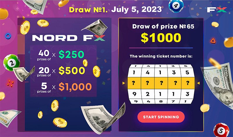 NordFX Super Lottery: First 65 Prizes Worth $25,000 Drawn1