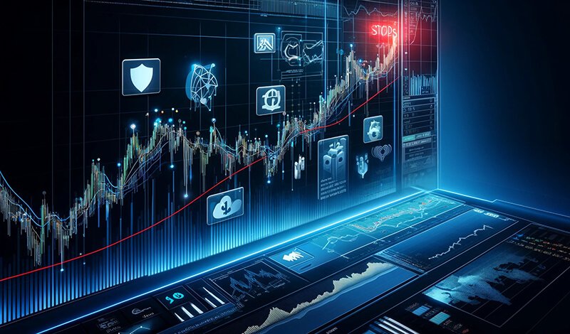 Symbols or diagrams showcasing the differences between standard, trailing, and guaranteed stop-loss orders.